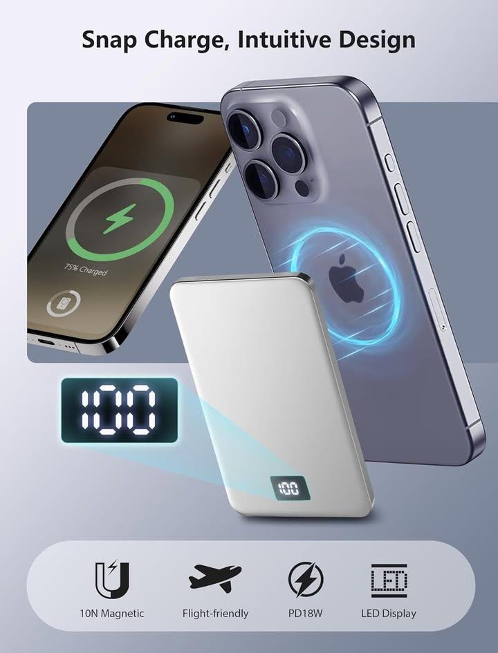  超薄磁吸無線充電流動電源 (10)