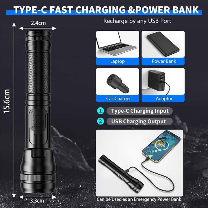 ASORT 高亮度可充電手電筒 (6)