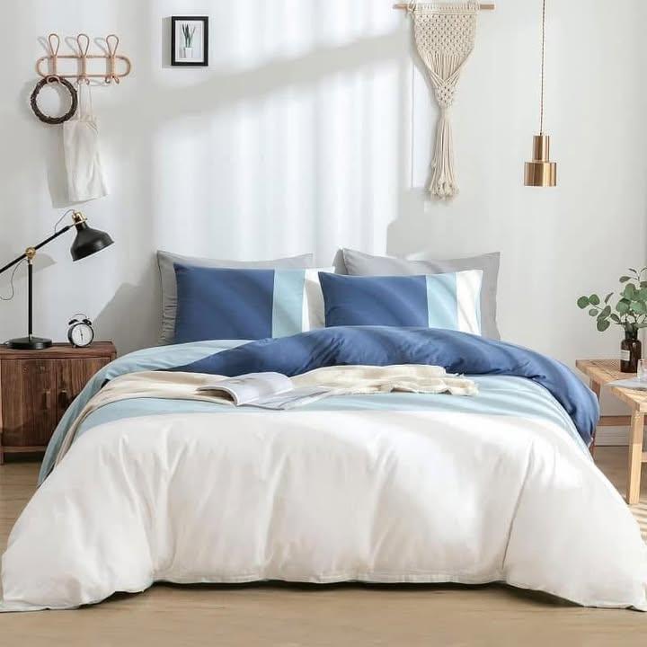 純棉拼接現代床上被套3件套 (3)