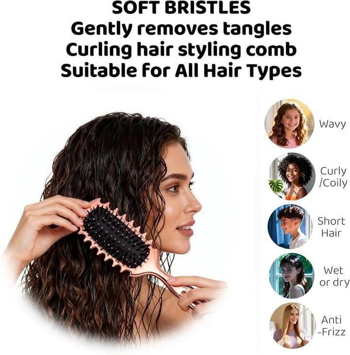 MALORY 玫瑰金捲髮梳 (3)