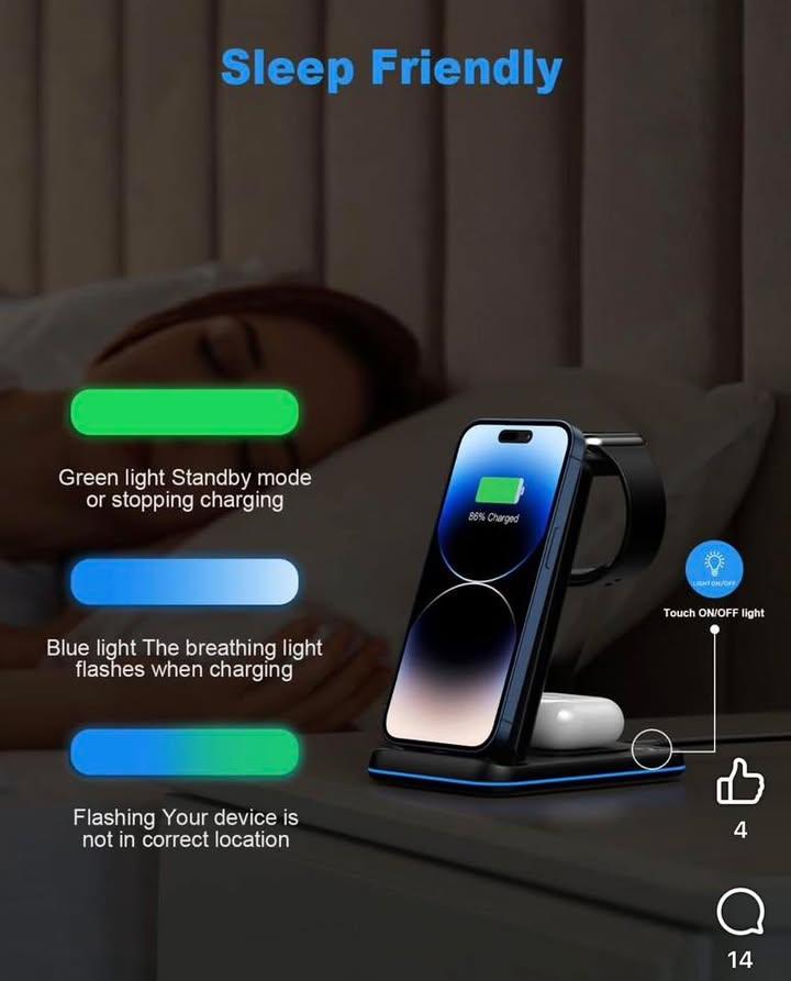 ZUBARR 3合1可摺式無線充電座 (5)