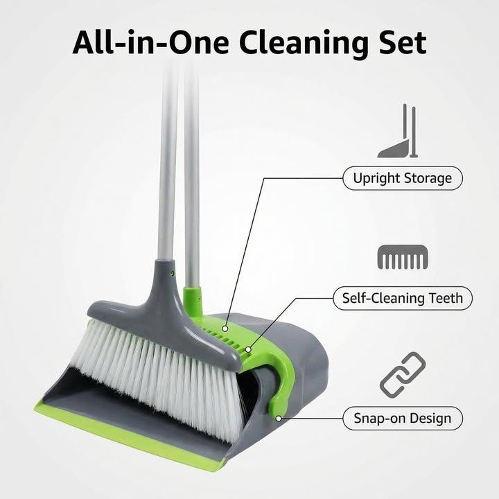  懶人救星‼️掃把＋簸箕一體套裝 (6)