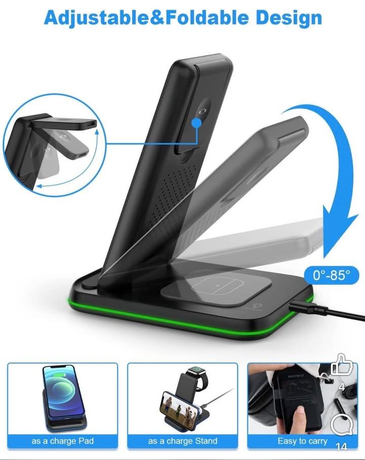 ZUBARR 3合1可摺式無線充電座 (6)