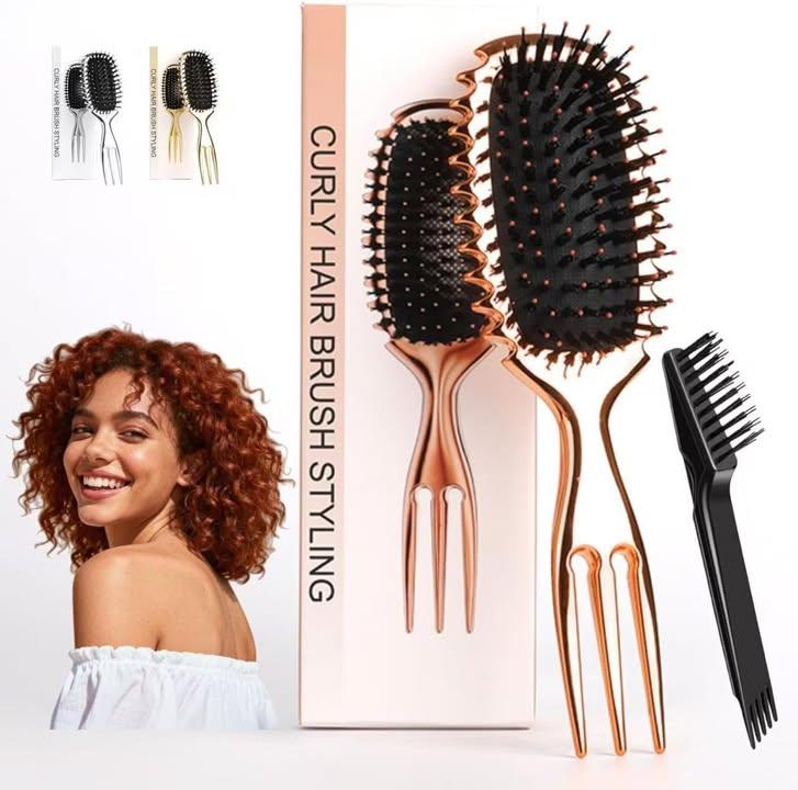 MALORY 玫瑰金捲髮梳