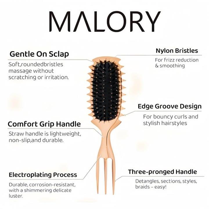 MALORY 玫瑰金捲髮梳 (4)