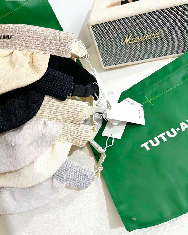 TUTU·ANLI 柔霧珠光褶皺遮陽空頂帽 (7)