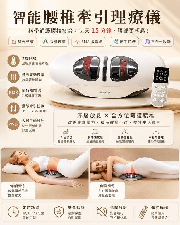 智能腰椎牽引按摩儀