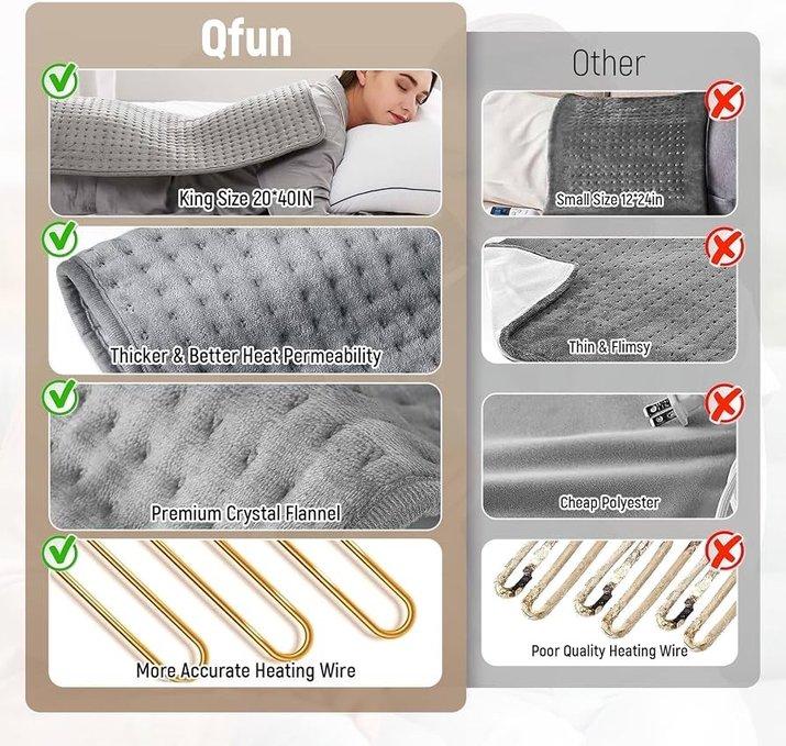 Qfun 加大版電熱暖墊｜100×50cm (3)