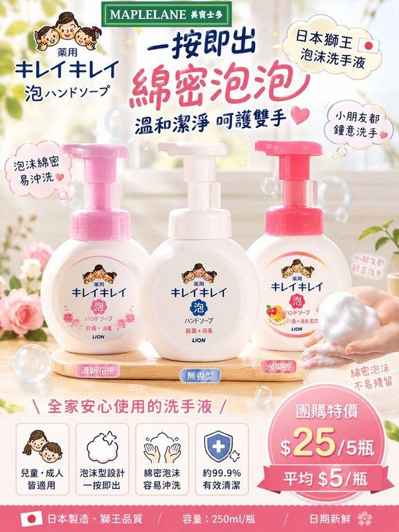 LION 獅王泡沫洗手液
