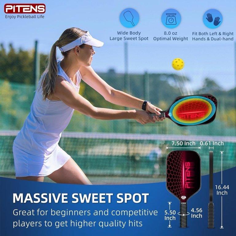 PITENS 專業碳纖維 Pickleball 球拍套裝 (6)